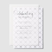En Vélin Invitations du 50e anniversaire du Mariage chic (Décalage (Invitation))