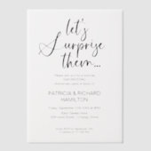 En Vélin Mariage Anniversaire Invitations à la fête surpris (Recto)