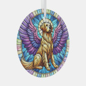 En Verre Ange doré Retriever Bleu Suncatcher Ornement (Avant droite)