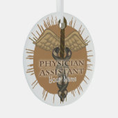 En Verre Médecin Assistant Caduceus ornement (Avant droite)