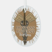 En Verre Médecin Assistant Caduceus ornement (Avant gauche)