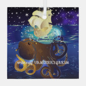 En Verre Octopus énorme et ornement de caravelle (Verso)