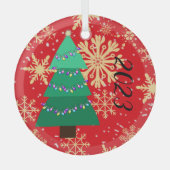 En Verre Ornement Arbre de Noël 2023 (Recto)