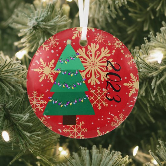 En Verre Ornement Arbre de Noël 2023 (Insitu)