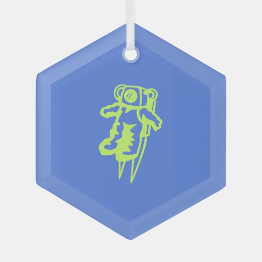 En Verre Ornement Arbre de Noël Spaceman (Recto)