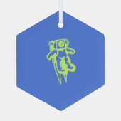 En Verre Ornement Arbre de Noël Spaceman (Verso)