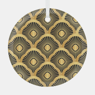 En Verre Ornement Art Déco : Motif Vintage sans couture
