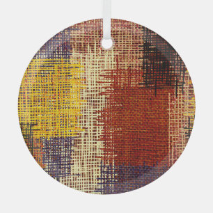 En Verre Ornement broderie, lignes colorées, style bohème