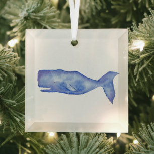En Verre Ornement de baleine d'aquarelle par Charlotte Canz