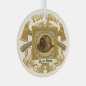 En Verre Ornement de bouclier de hache de pompier (Avant droite)