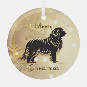 En Verre Ornement de chien de Terre-Neuve
