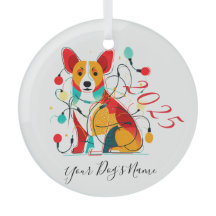 Ornement de chien drôle de Noël Corgi Chaos