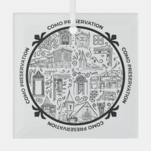 En Verre Ornement de dessin de ligne de préservation CoMo