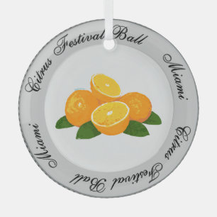 En Verre Ornement de la plaque du Festival des agrumes