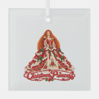 En Verre Ornement de princesse de Noël