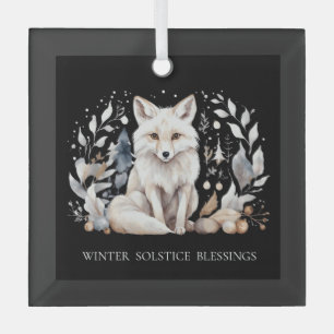 En Verre Ornement de renard au solstice d'hiver