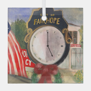 En Verre Ornement d'horloge de Fairhope