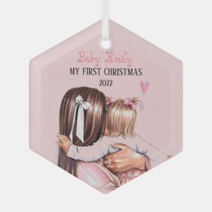 En Verre Ornement Ma petite fille 1er Noël 2022