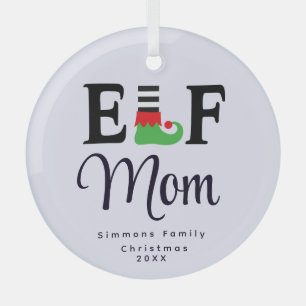 En Verre Ornement personnalisé Elf Mom, Keepsaké personnali