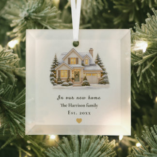 En Verre Ornement personnalisé pour notre première maison,