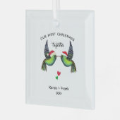 En Verre Premier Noël Ensemble Ornement - Inséparables (Avant gauche)