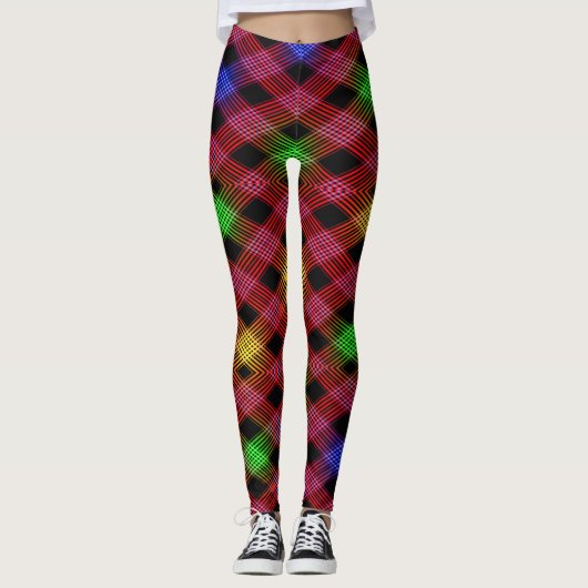en vichy À damiers Leggings multicolores (Devant)