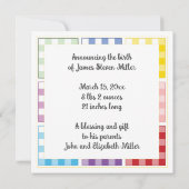 en vichy bébé Faire-part de naissance selon la foi (Dos)