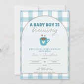 En vichy Bébé mignon brasse Douche Invitation (Devant)