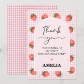 en vichy Berry Sweet 1er anniversaire Carte de rem (Devant / Derrière)