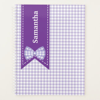 En vichy blanc et violet personnalisé