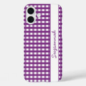 En vichy blanc violet vérifier Coque personnalisé (Verso)