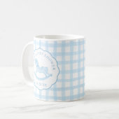 En vichy Bleu Cheval Rocse Baby shower Café Mug (Devant gauche)