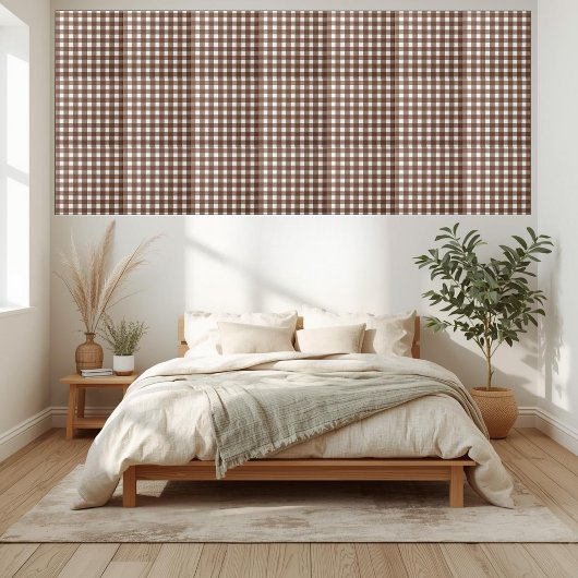 En vichy Brown et blanc À damiers carreaux