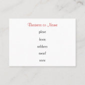 en vichy Carte de visite Ladybug (Dos)