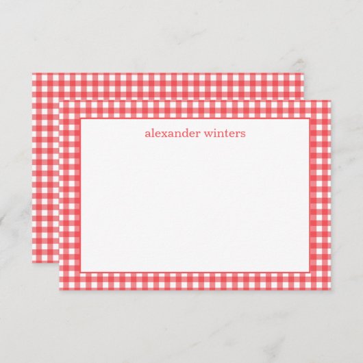 en vichy Cartes de notes personnalisées (Devant / Derrière)