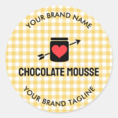 en vichy Chèques Jaune Motif Jar Étiquette Busines (Devant)