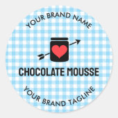 en vichy Chèques Motif bleu Étiquette Jar pour aff (Devant)