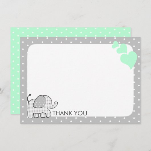 en vichy Eléphant Mint Vert Merci bébé (Devant / Derrière)