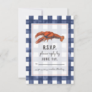 en vichy Homard Mariage rustique RSVP