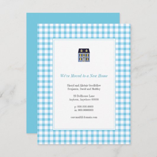 en vichy Home Moving Faire-part (Devant / Derrière)