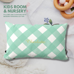 en vichy Lumbar vert personnalisé Coussin coussin