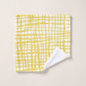 en vichy motif en jaune (Gant de toilette)