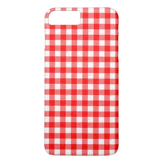 En vichy Motif rouge et blanc iPhone 7 Plus Coque (Dos)