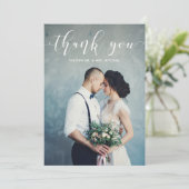 En vichy noir | Merci mariage avec photo (Debout devant)