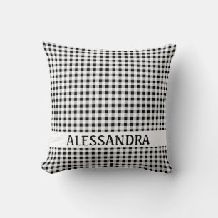 En vichy noir personnalisé Imprimer Coussin Ferme