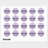 En vichy nouveau bébé| Sticker Baby shower : Lilac (Feuille)