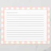 en vichy Recettes rose pâle Chèque Carte Recette m (Dos)