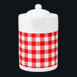 En vichy Rouge Chèque Plaid Farmhouse Pays Teot<br><div class="desc">En vichy rouge plaid chèque théière motif avec ferme style de vie maison de campagne.  Idéal pour votre ferme ou cuisine de campagne,  une fête du thé,  etc.</div>