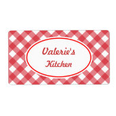 En vichy rouge gras Étiquettes (Devant)