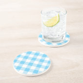 en vichy série : Dessous de verre bleu 1 de nombre (Côté)